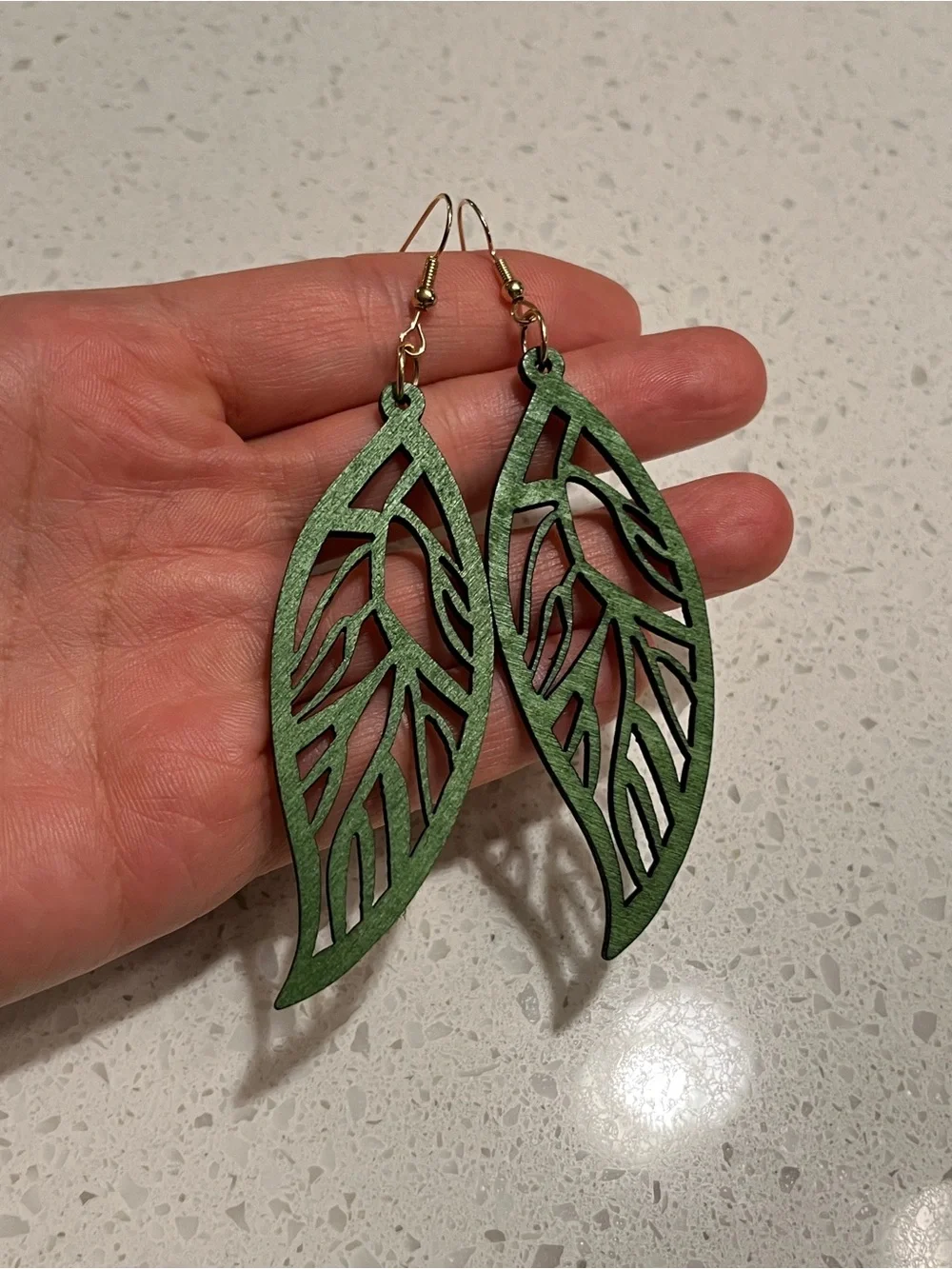 Hollow Out Leaf Drop Earrings